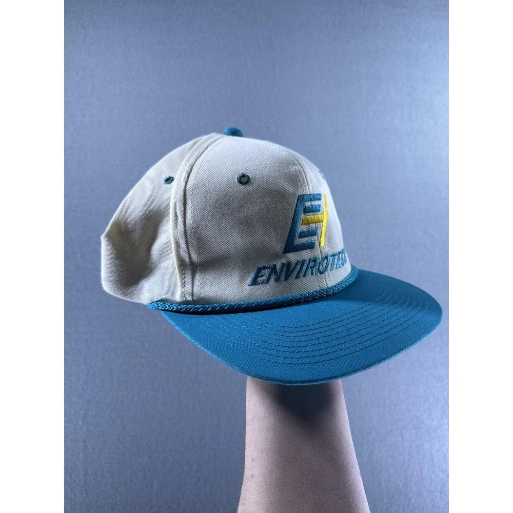 VTG Envirotech YoungAn Hat Snap Back Mens One Size Blue‎ White Rope Logo Twill